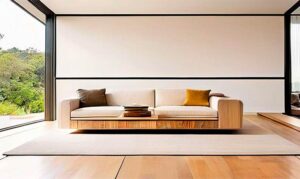 Suelos de madera natural en una casa minimalista